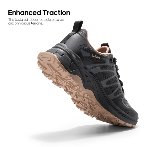 Women's Non-Slip Lightweight Hiking Shoes - CARBON BLACK - 3